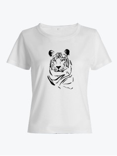 Женская футболка с крутым принтом Тигр/Подарок девушке, сестре/Прикольная с надписью