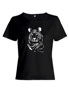 Женская футболка с крутым принтом Тигр/Подарок девушке, сестре/Прикольная с надписью