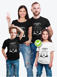 Футболки Family Look для всей семьи Merry Christmas & Happy New Year/Фэмили Лук