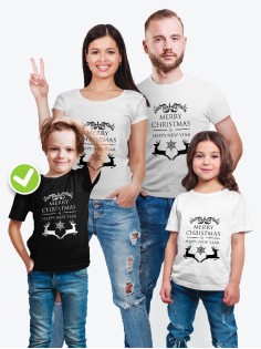 Футболки Family Look для всей семьи Merry Christmas & Happy New Year/Фэмили Лук