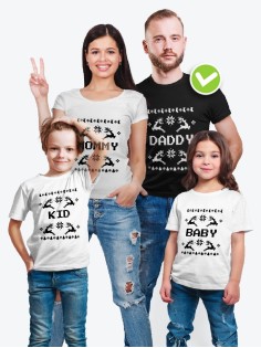 Футболки Family Look для всей семьи Олени и узоры | Футболки Фэмили Лук