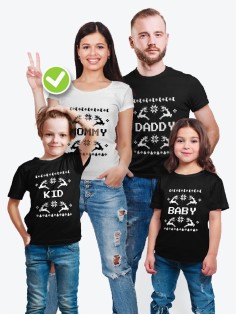 Футболки Family Look для всей семьи Олени и узоры | Футболки Фэмили Лук