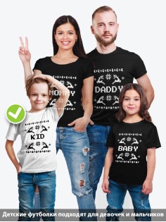 Футболки Family Look для всей семьи Олени и узоры | Футболки Фэмили Лук