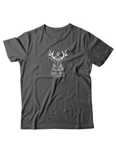 Прикольная футболка с принтом Олень в шапке | Мужская оригинальная и стильная футболка