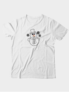 Прикольная футболка с принтом Снеговик | Мужская оригинальная и стильная футболка