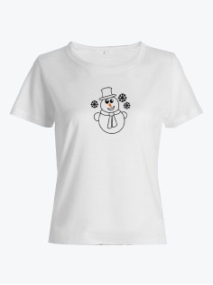 Прикольная футболка с принтом Снеговик | Женская оригинальная и стильная футболка