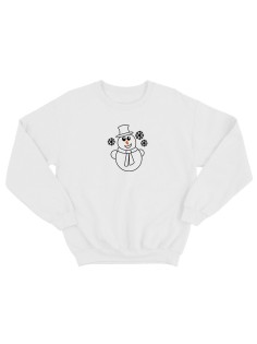 Прикольная толстовка без капюшона с принтом Снеговик | Мужской оригинальной и стильный свитшот