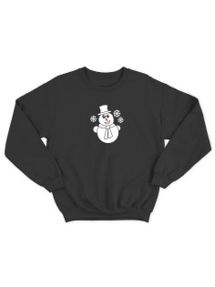 Прикольная толстовка без капюшона с принтом Снеговик | Мужской оригинальной и стильный свитшот