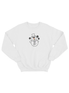 Прикольная толстовка без капюшона с принтом Снеговик | Женский оригинальной и стильный свитшот