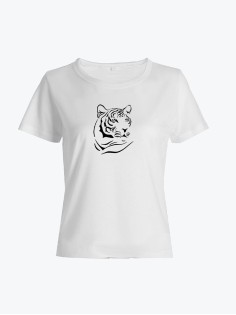 Прикольная футболка с принтом Тигр | Женская оригинальная и стильная футболка