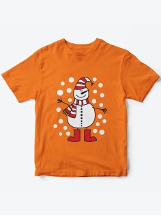 Детская футболка с рисунком Снеговичок | Футболка для детей с прикольным принтом