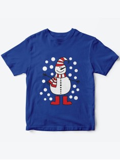 Детская футболка с рисунком Снеговичок | Футболка для детей с прикольным принтом