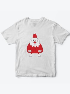 Детская футболка с рисунком Дед Мороз | Футболка для детей с прикольным принтом