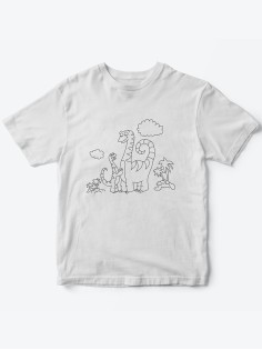 Детская футболка с рисунком Динозаврики | Футболка для детей с прикольным принтом