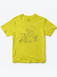 Детская футболка с рисунком Динозаврики | Футболка для детей с прикольным принтом
