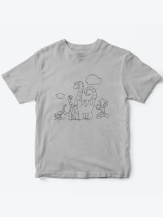 Детская футболка с рисунком Динозаврики | Футболка для детей с прикольным принтом