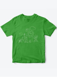 Детская футболка с рисунком Динозаврики | Футболка для детей с прикольным принтом