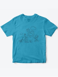Детская футболка с рисунком Динозаврики | Футболка для детей с прикольным принтом
