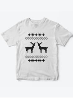 Детская футболка с рисунком Оленятки | Футболка для детей с прикольным принтом