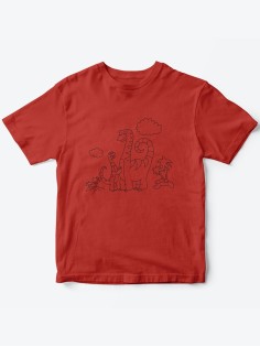 Детская футболка с рисунком Динозаврики | Футболка для детей с прикольным принтом