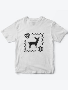 Детская футболка с рисунком Олень | Футболка для детей с прикольным принтом