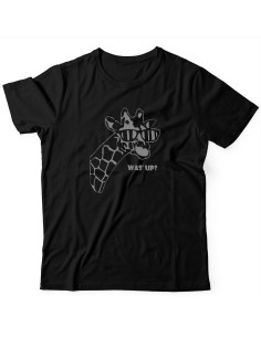 Прикольная футболка с принтом WAS UP - жираф | Мужская оригинальная и стильная футболка