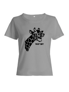 Прикольная футболка с принтом WAS UP - жираф | Женская оригинальная и стильная футболка