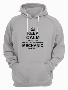 Прикольная толстовка с капюшоном с принтом Keep calm and let heave equipment | Стильное худи