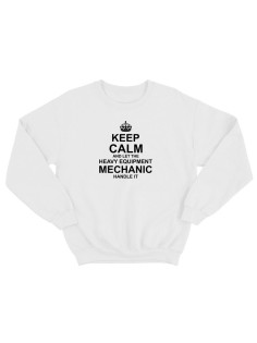 Прикольная толстовка без капюшона с принтом Keep calm and let heave equipment | Оригинальный свитшот