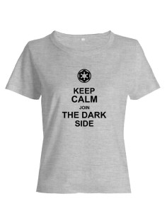 Прикольная футболка с принтом Keep calm join dark side | Женская оригинальная и стильная футболка