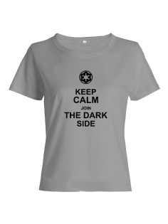 Прикольная футболка с принтом Keep calm join dark side | Женская оригинальная и стильная футболка