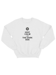 Прикольная толстовка без капюшона с принтом Keep calm join dark side | Мужской стильный свитшот