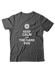 Прикольная футболка с принтом Keep calm join dark side | Мужская оригинальная и стильная футболка