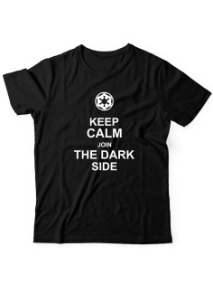 Прикольная футболка с принтом Keep calm join dark side | Мужская оригинальная и стильная футболка