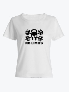 Прикольная футболка с принтом No limits | Женская оригинальная и стильная футболка
