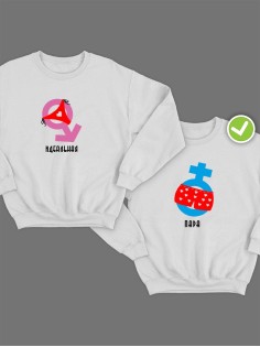 Парные свитшоты с принтом Идеальная пара