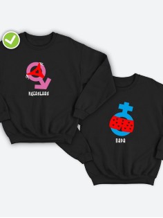 Парные свитшоты с принтом Идеальная пара