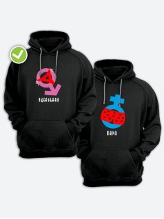 Парные худи для влюбленных с капюшоном