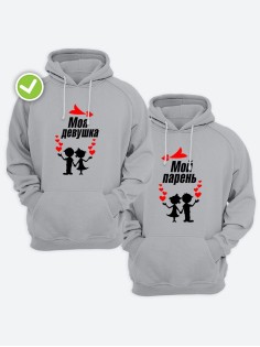 Парные худи для влюбленных с принтом