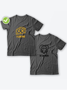 Парные футболки для двоих влюбленных с принтом Он для меня | Футболки для пары