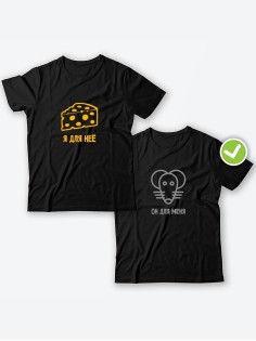 Парные футболки для двоих влюбленных с принтом Он для меня | Футболки для пары