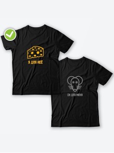 Парные футболки для двоих влюбленных с принтом Он для меня | Футболки для пары