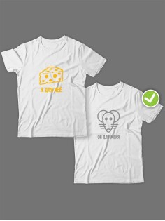 Парные футболки для двоих влюбленных с принтом Он для меня | Футболки для пары