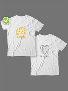 Парные футболки для двоих влюбленных с принтом Он для меня | Футболки для пары