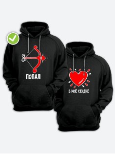 Парные худи для влюбленных с капюшоном