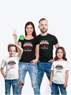 Футболки Family Look для всей семьи в одном стиле с принтом Семейная мафия