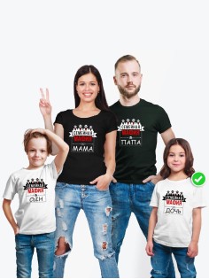 Футболки Family Look для всей семьи в одном стиле с принтом Семейная мафия
