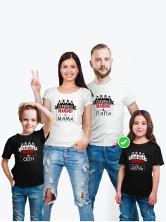 Футболки Family Look для всей семьи в одном стиле с принтом Семейная мафия
