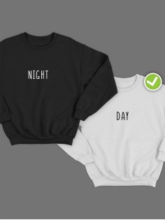 Парные свитшоты с принтом day & night