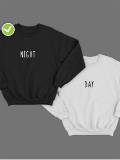 Парные свитшоты с принтом day & night